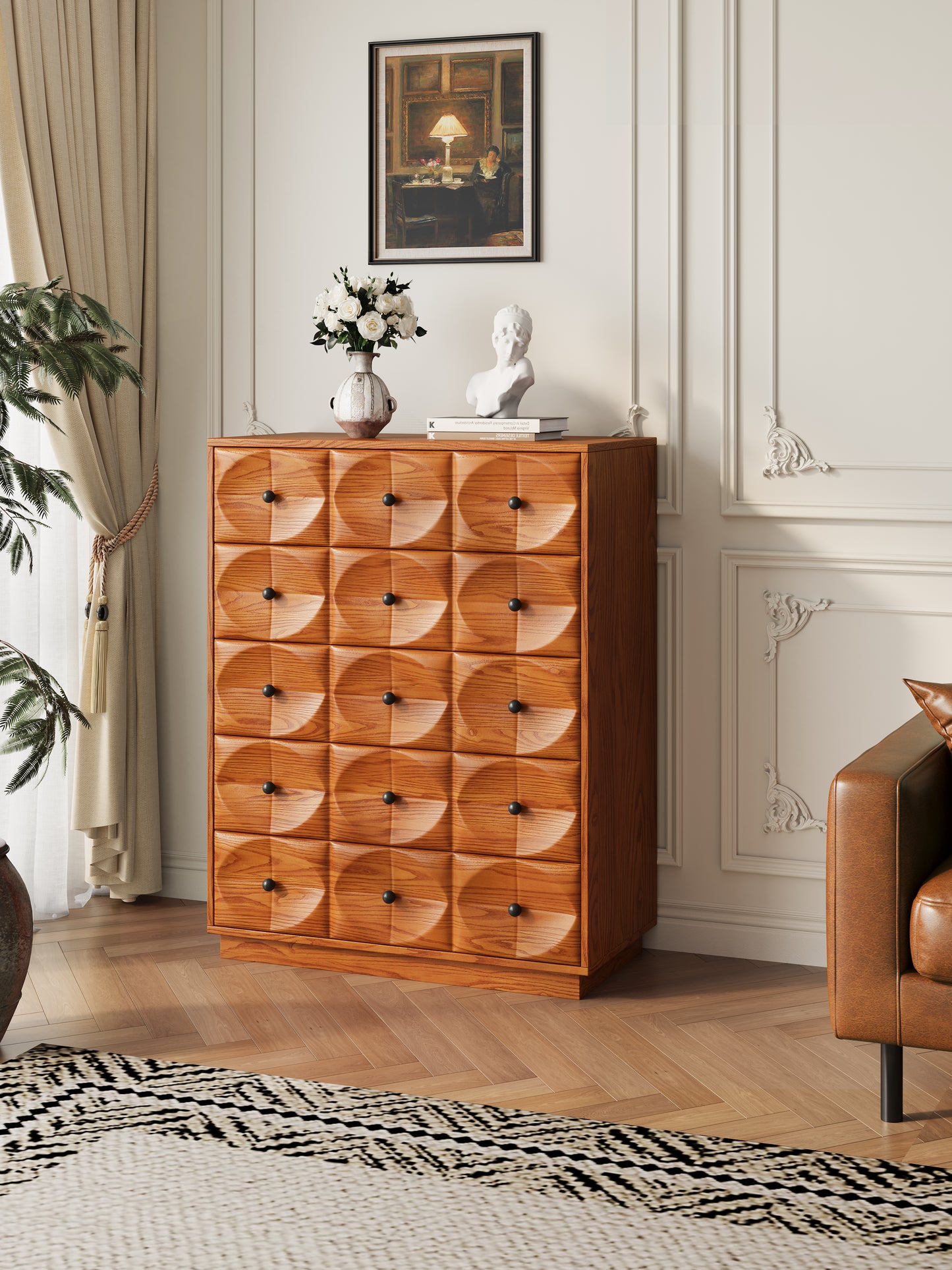 Mid-Century Modern 5-Tier Storage Cabinet