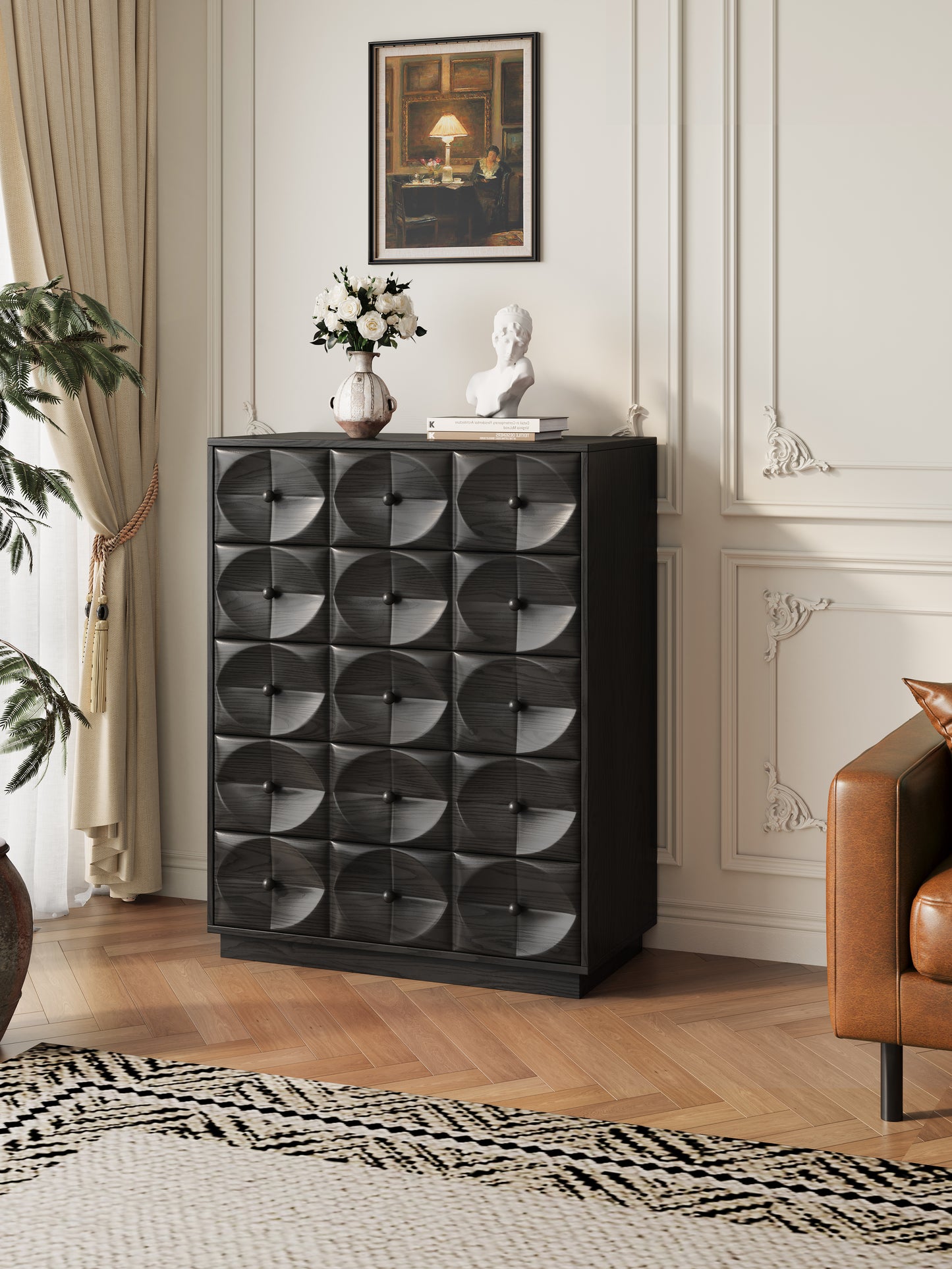 Mid-Century Modern 5-Tier Storage Cabinet