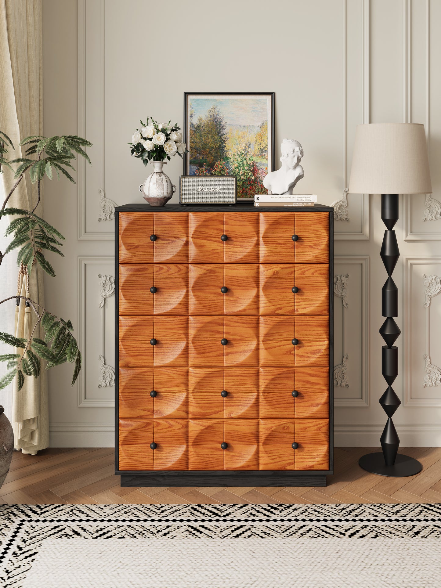 Mid-Century Modern 5-Tier Storage Cabinet